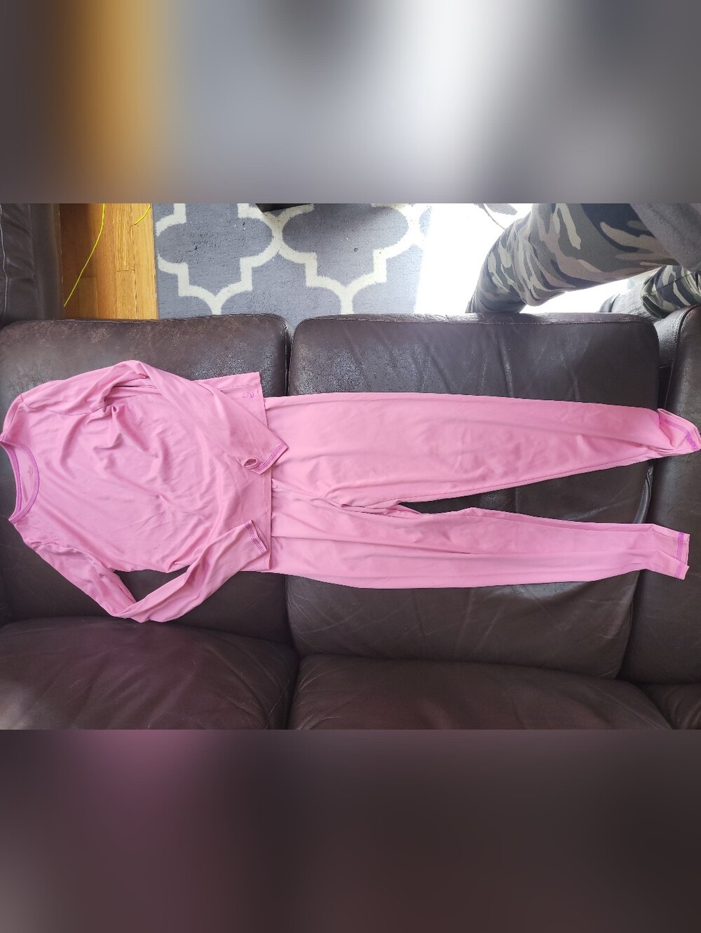 Cuddl Duds Girls XL Pink Long Sleeve Top & Legging Matching Set